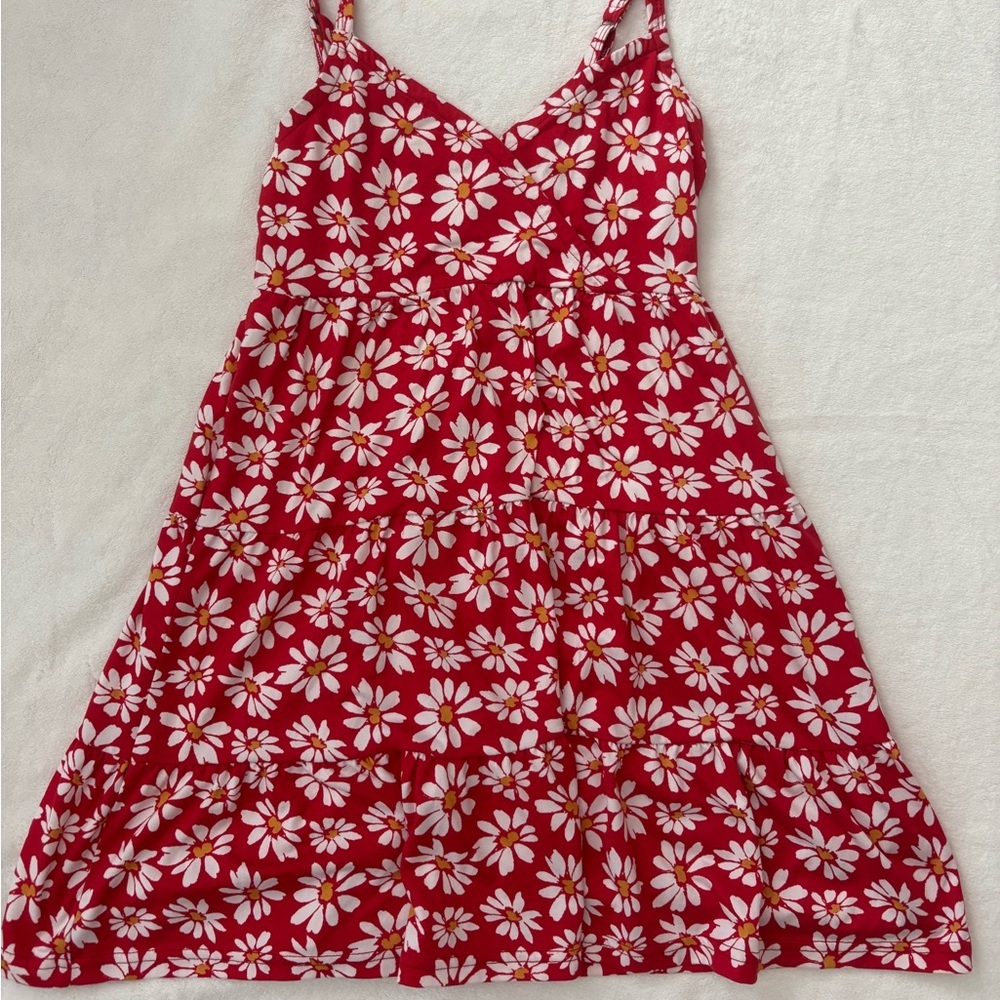 Floral Red Kids Dress